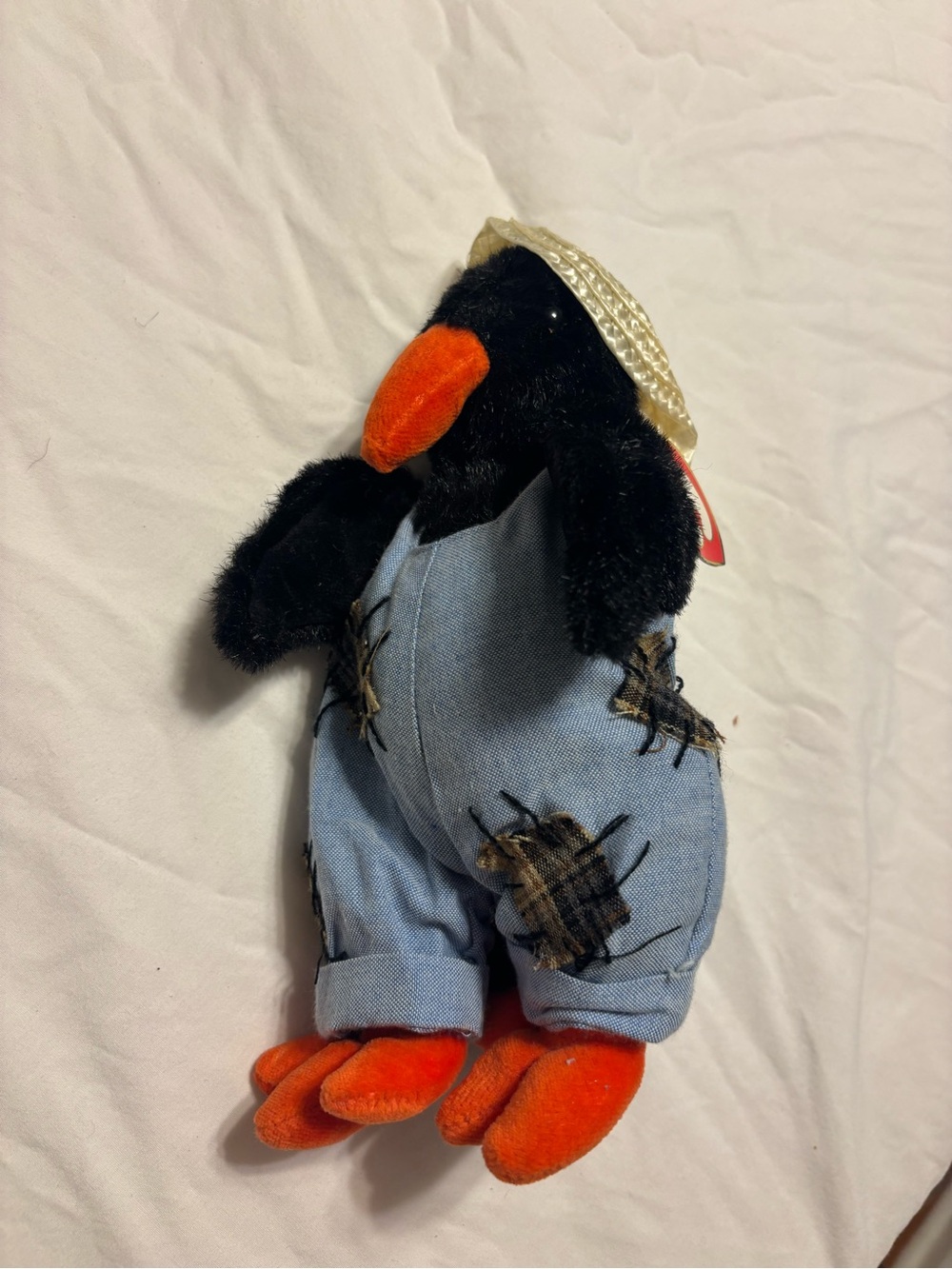 1993 ty attic treasures cawley crow bird plush beanie baby with tags 9" tall